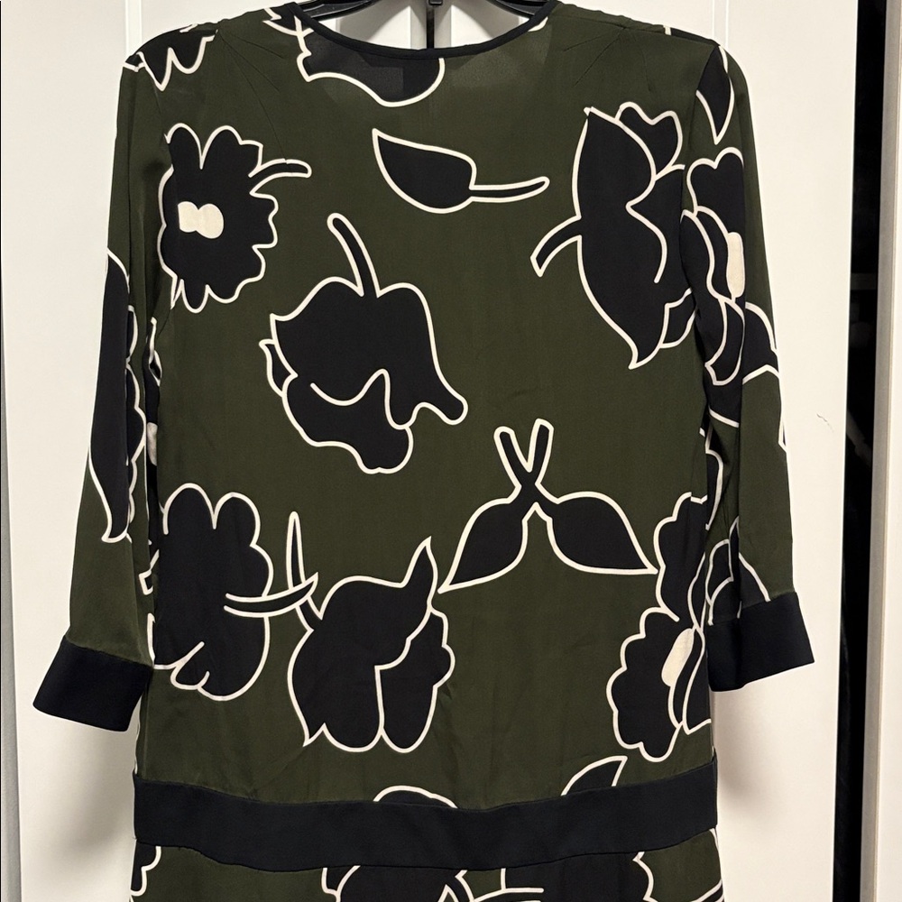 [Diane von Furstenberg] Drop Waist Silk Shift Tunic Midi Floral Dress Women’s 6 - Picture 6 of 9